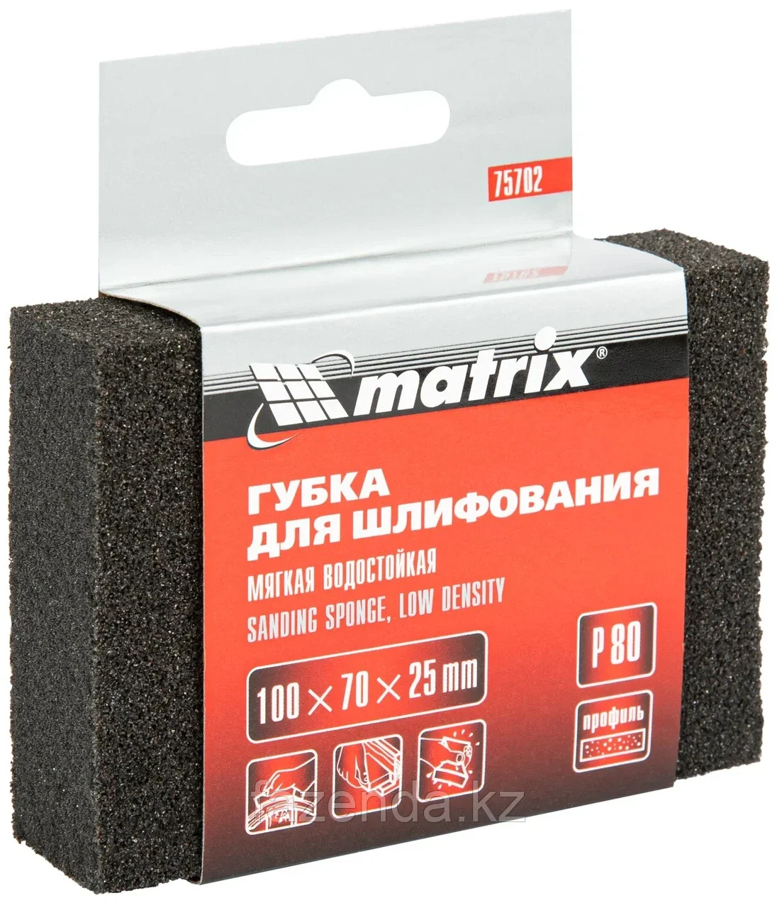 Губка для шлифования Matrix 100х70х25мм Р80 - фото 1 - id-p107806044