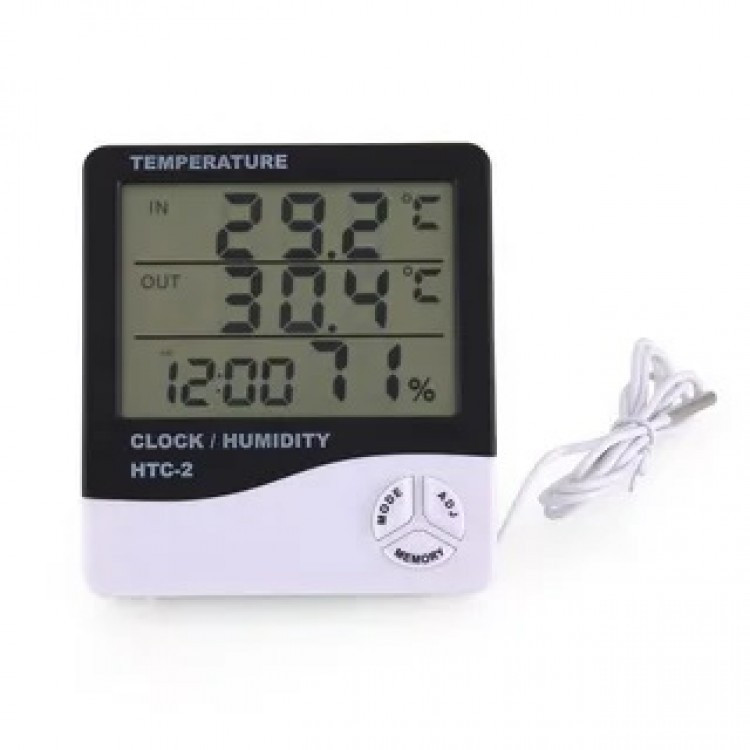Термометр цифровой с гигрометром HTC-2+внешний датчик - фото 3 - id-p96530457