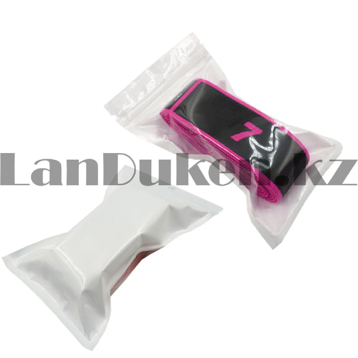 Резинка для фитнеса эластичная универсальная черно-розовая цвета длинна 90 см - фото 4 - id-p107806930