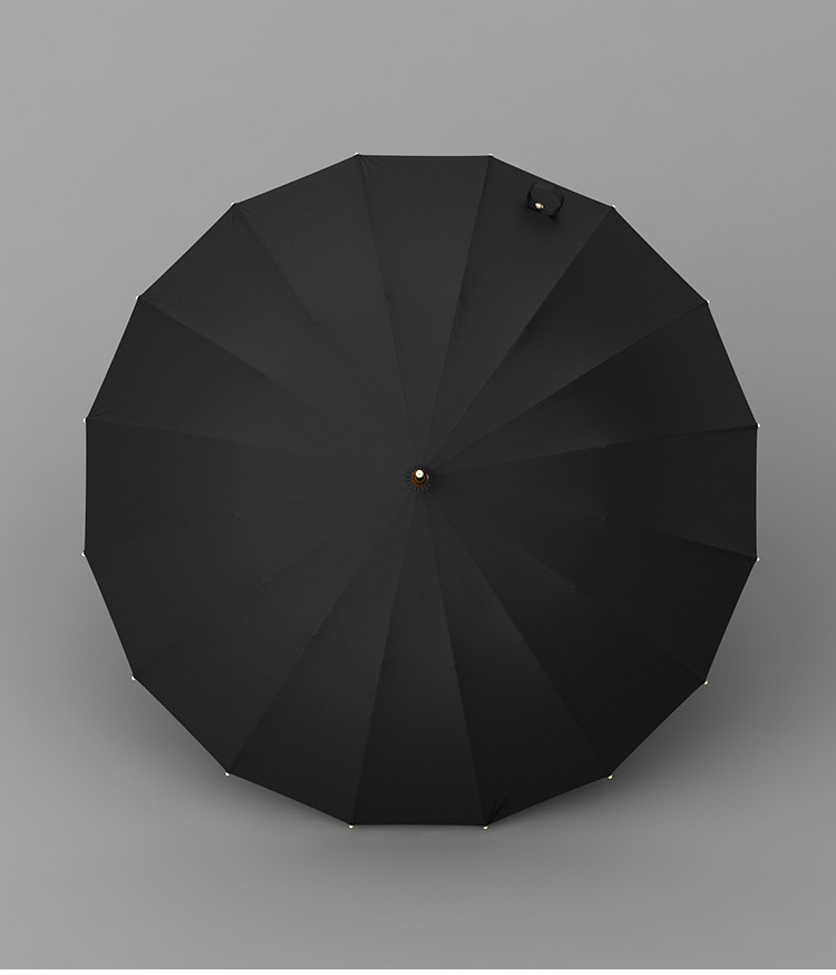 Зонтик Olycat C3 с изогнутой ручкой (черный) - фото 3 - id-p107817201