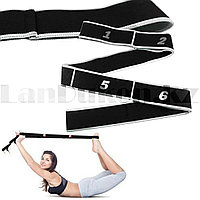 Резинка для фитнеса эластичная универсальная черно-белая цвета длинна 90 см