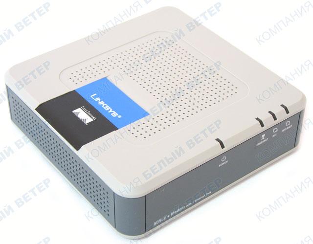 Модем Cisco System Linksys AM200, ADSL, RE-ADSL2, ADSL, ADSL2, ADSL2+, RJ-11, 1xRJ-45 - фото 1 - id-p107817436