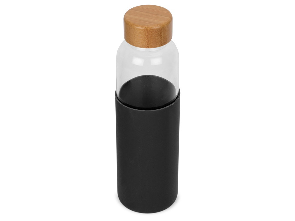 Бутылка для воды стеклянная Refine, в чехле, 550 мл, черный, фото 1