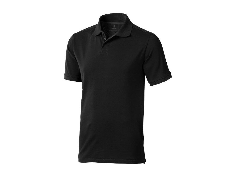 Calgary мужская футболка-поло с коротким рукавом, черный, фото 1