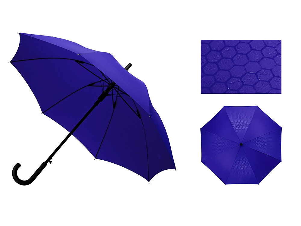 Зонт-трость полуавтомат Wetty с проявляющимся рисунком, синий, фото 1