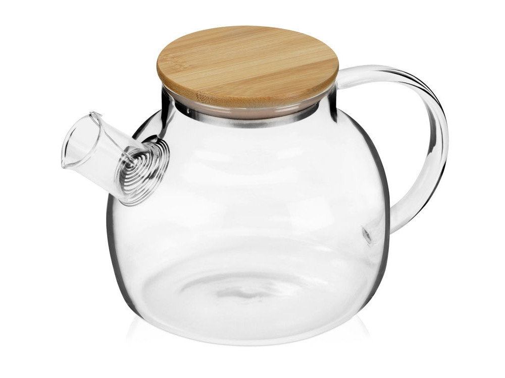 Стеклянный заварочный чайник Sencha с бамбуковой крышкой, фото 1