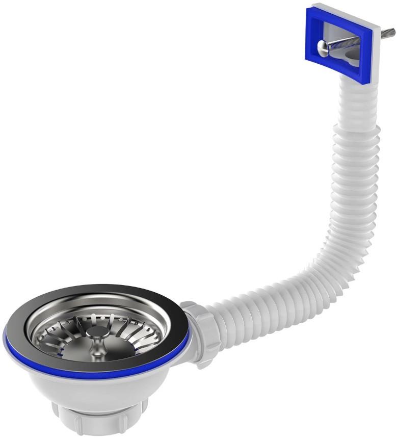 Выпуск для раковин Aquant NV305-10-MR 3 1/2" нержавеющая с переливом прямоугольная