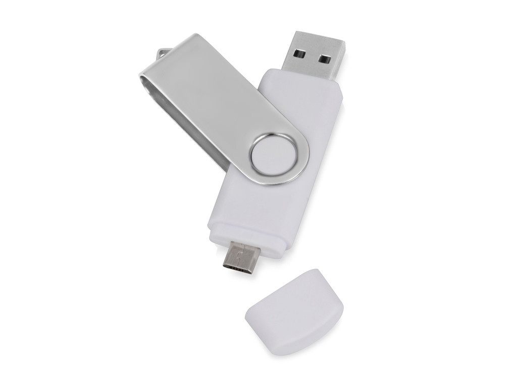 USB/micro USB-флешка 2.0 на 16 Гб Квебек OTG, белый, фото 1
