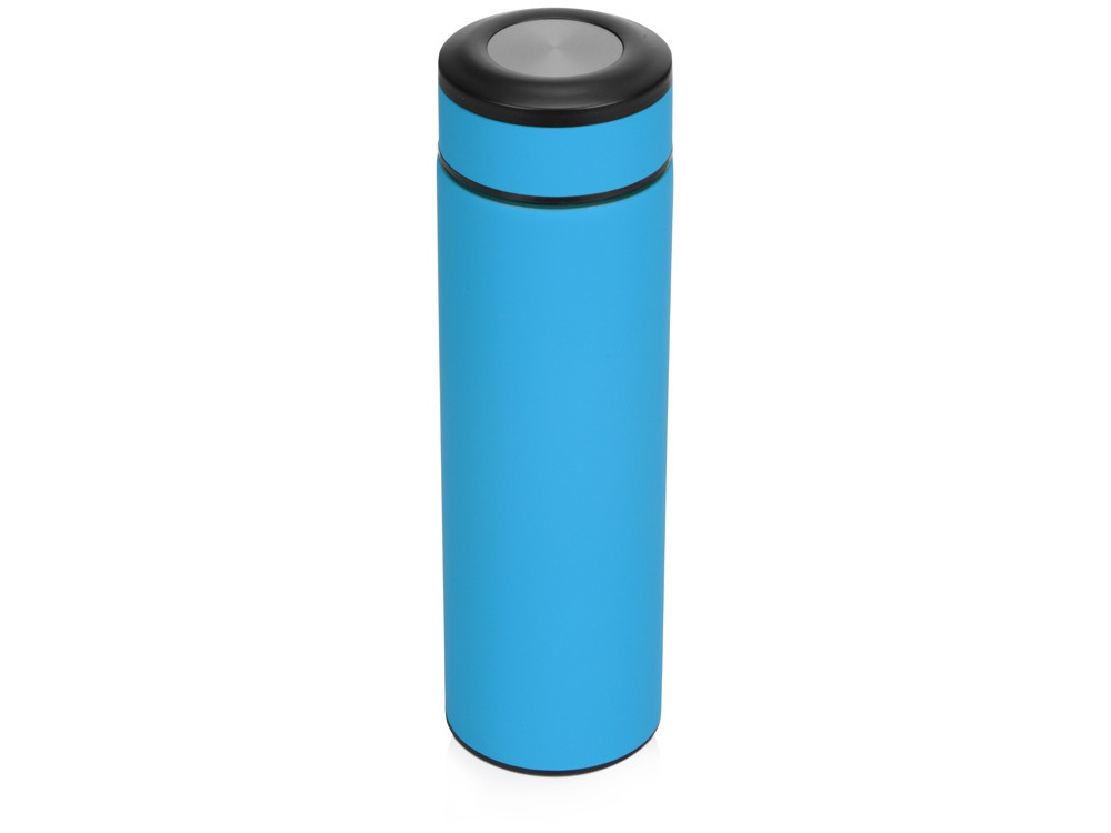 Термос Confident с покрытием soft-touch 420мл, голубой, фото 1