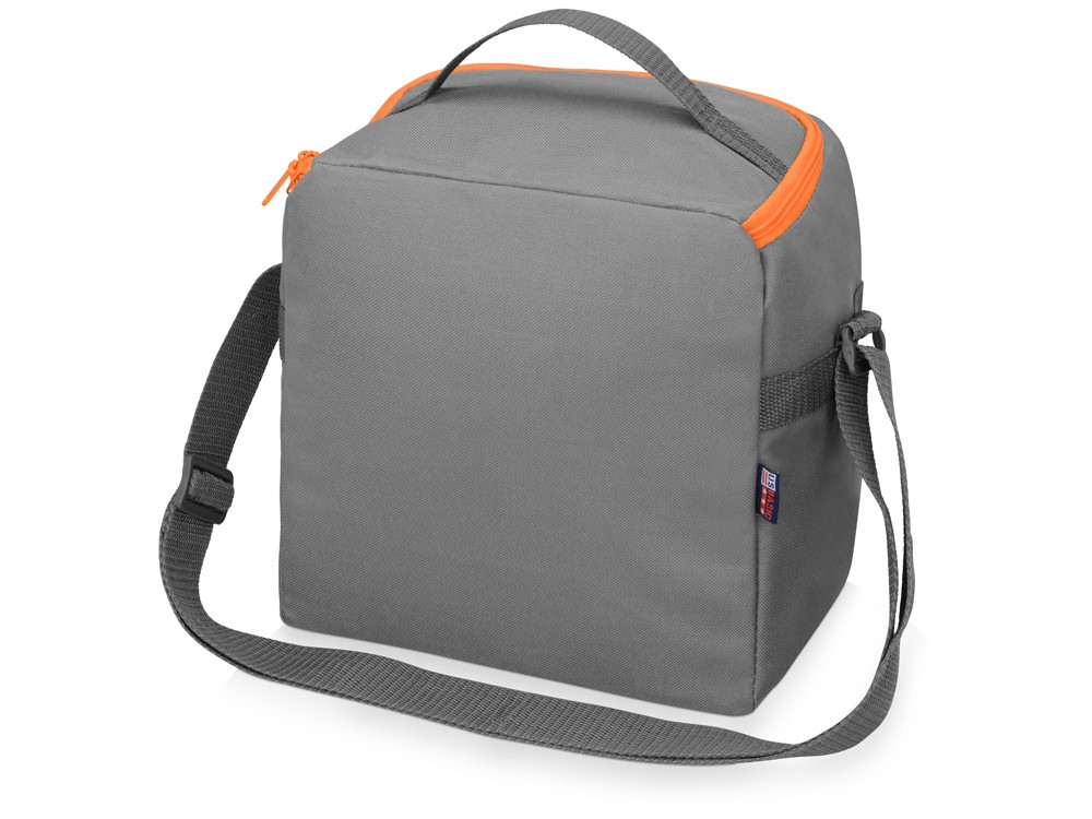 Изотермическая сумка-холодильник Classic c контрастной молнией, серый/оранжевый - фото 3 - id-p107819362