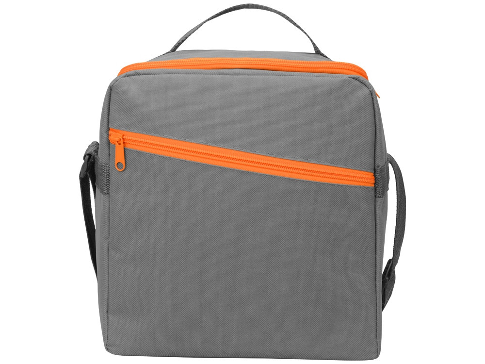 Изотермическая сумка-холодильник Classic c контрастной молнией, серый/оранжевый - фото 4 - id-p107819362