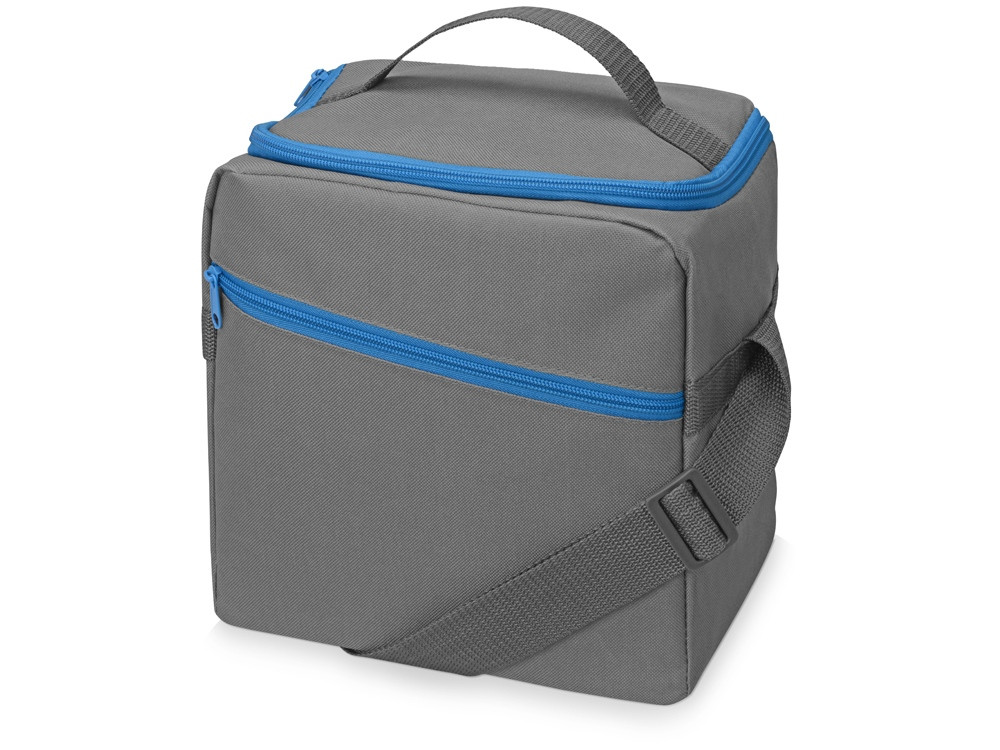 Изотермическая сумка-холодильник Classic c контрастной молнией, серый/голубой - фото 1 - id-p107819363