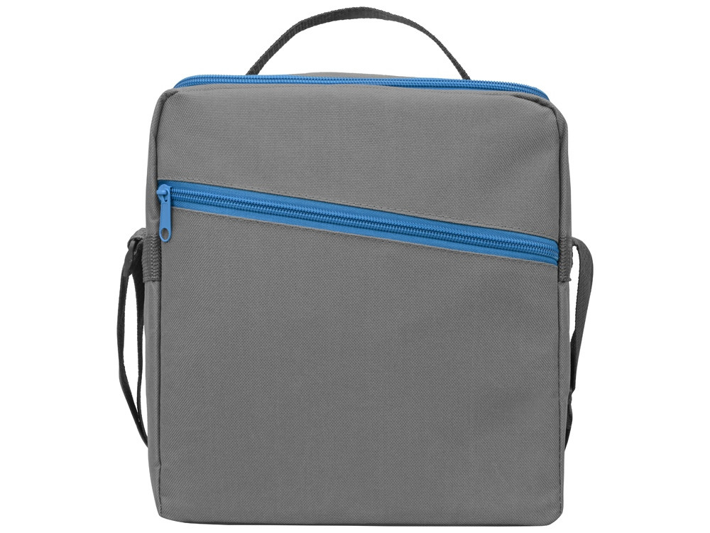Изотермическая сумка-холодильник Classic c контрастной молнией, серый/голубой - фото 4 - id-p107819363