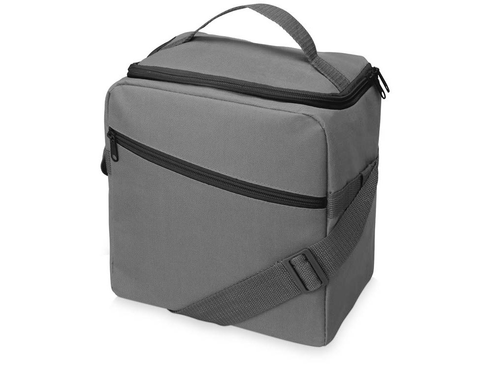 Изотермическая сумка-холодильник Classic c контрастной молнией, серый/черный, фото 1