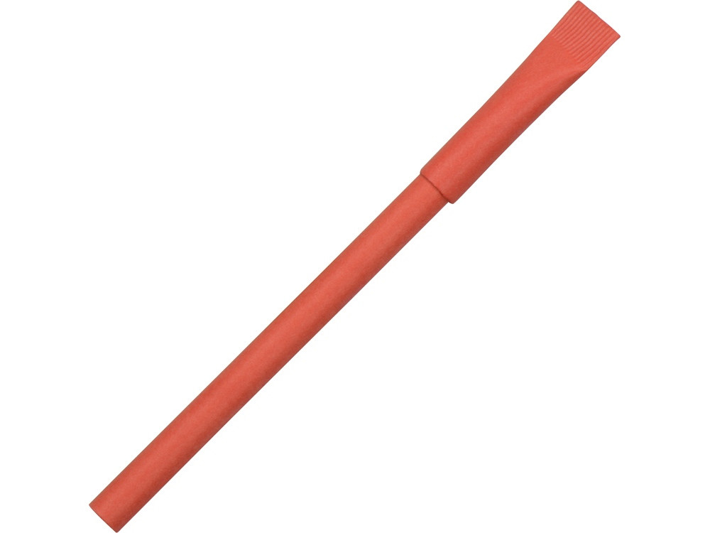 Ручка картонная с колпачком Recycled, красный, фото 1
