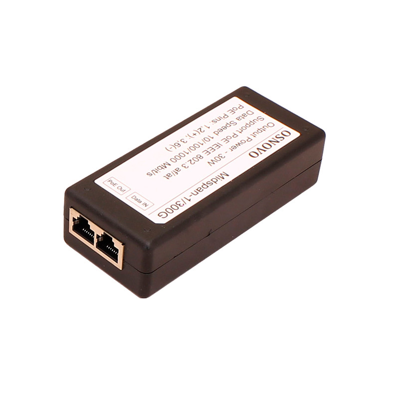 OSNOVO Midspan-1/300G PoE-инжектор Gigabit Ethernet на 1 порт, мощностью до 30W - фото 1 - id-p107822188