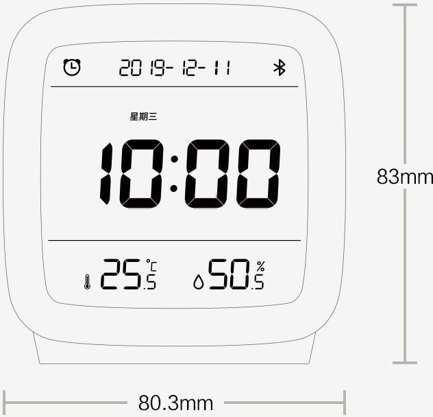 Часы-будильник электронные Xiaomi Qingping CGD01, Bluetooth