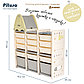 Стеллаж для игрушек Pituso "Домик" 5 полок, серый-белый-фисташка, фото 5