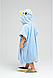 Полотенце-пончо для детей 70x140 см микрофибра, голубой, фото 2
