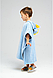 Полотенце-пончо для детей 70x140 см микрофибра, голубой, фото 4