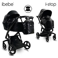 Коляска 2в1 Ibebe I-Stop Leather Crocodile Black/Black