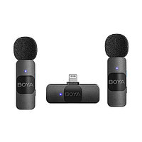 Boya by-v2 ілмекті микрофон (Apple смартфондары үшін қос)