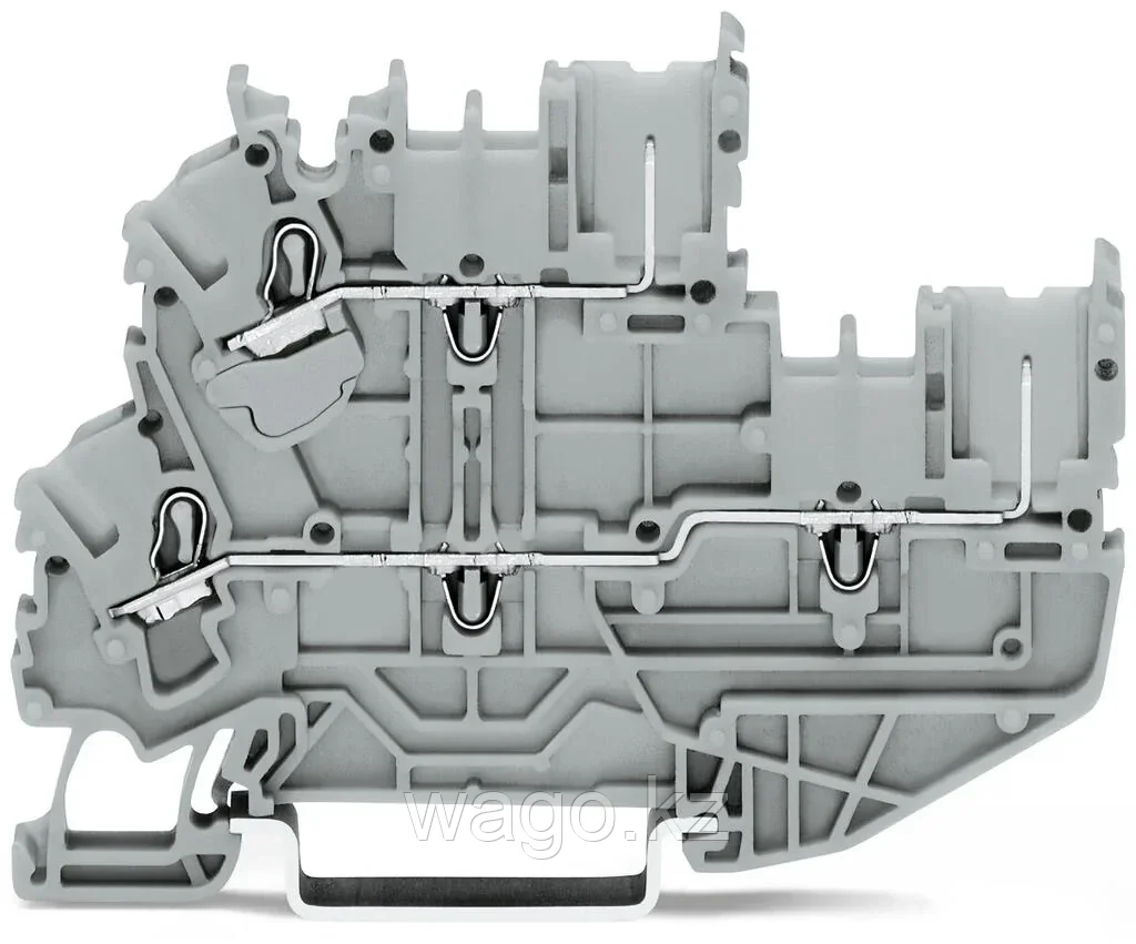 1-проводная двухъярусная клеммная колодка; для DIN-рейки WAGO 2022-2201 - фото 1 - id-p107833989