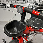 Детский трехколесный велосипед с родительской ручкой "Future" + бутылочка воды. Красный., фото 2