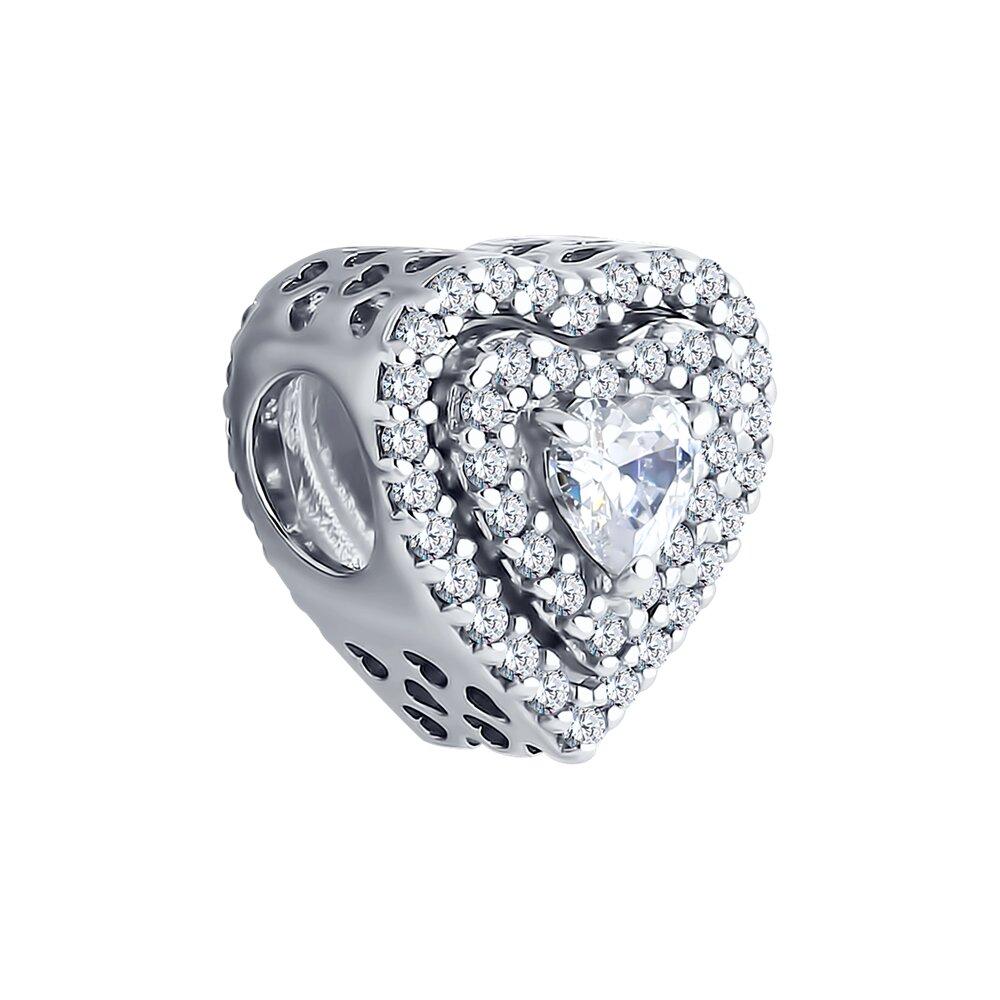 Подвеска-шарм из серебра с фианитами 94033086 коллекц. Formula. For me, фото 1