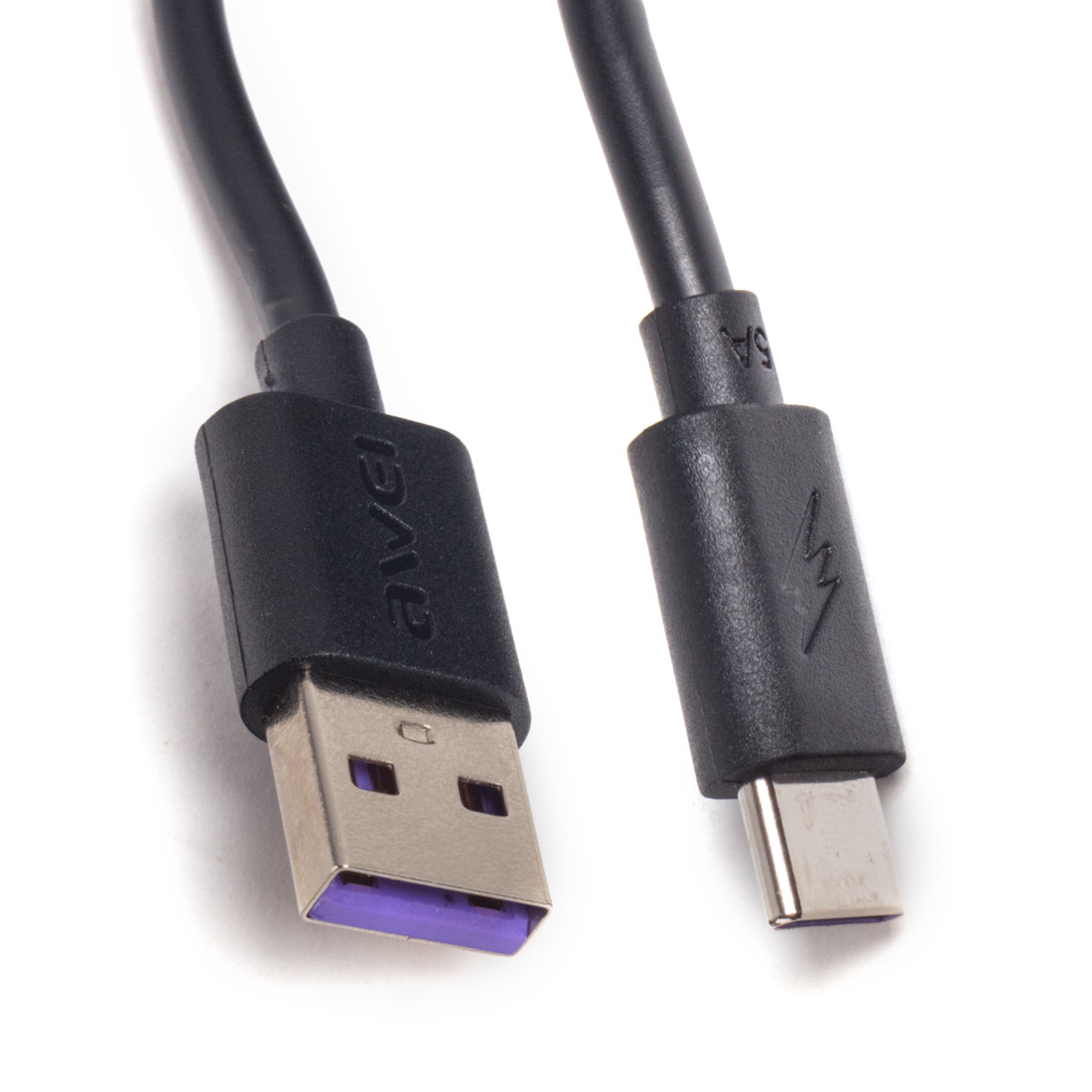 Awei CL-113T Интерфейсный кабель USB-A to Type-C 5A, 30cm Черный