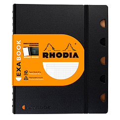 Бизнес-тетрадь 80л., А5+, клетка на гребне Rhodia "Exabook", перфорация, разделители, карман, 80г/м2