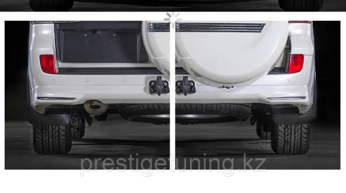 Задняя накладка на бампер Land Cruiser 200 2012-15 (Хром) Белый цвет - фото 5 - id-p107873435