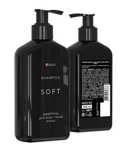 Мягкий шампунь для всех типов волос «SOFT» Milv, 340мл