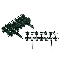 Ограждение декоративное, 25 × 180 см, 5 секций, пластик, зелёное, «Классика»