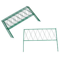 Ограждение декоративное, 70 × 482 см, 5 секций, металл, зелёное, «Буби»