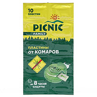 Пластины от комаров "Picnic Family", с растительными экстрактами, 10 шт