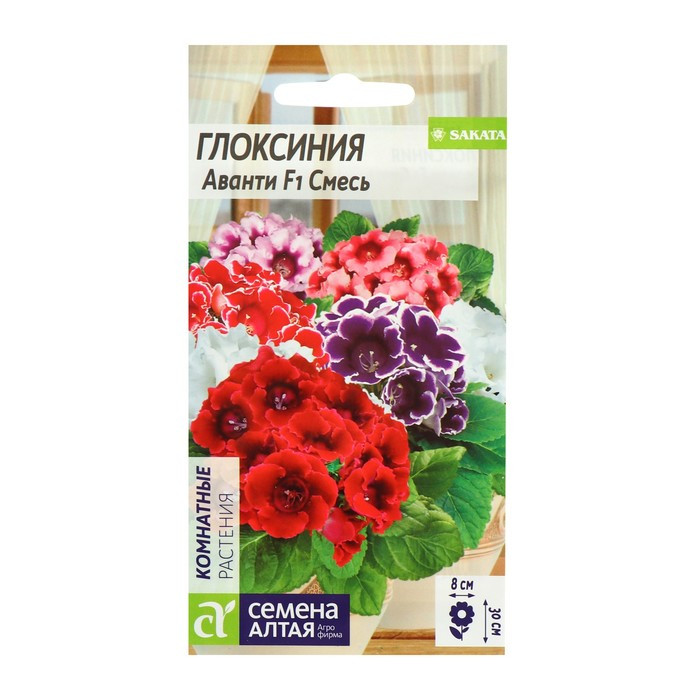 Семена комнатных цветов Глоксиния Аванти "Смесь", F1, 8 шт. - фото 1 - id-p107883981