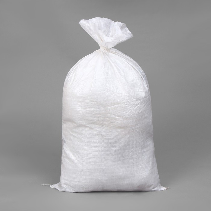 Мешок ПП, 50 × 90 см, на 50 кг, с завязкой, белый - фото 1 - id-p107889801