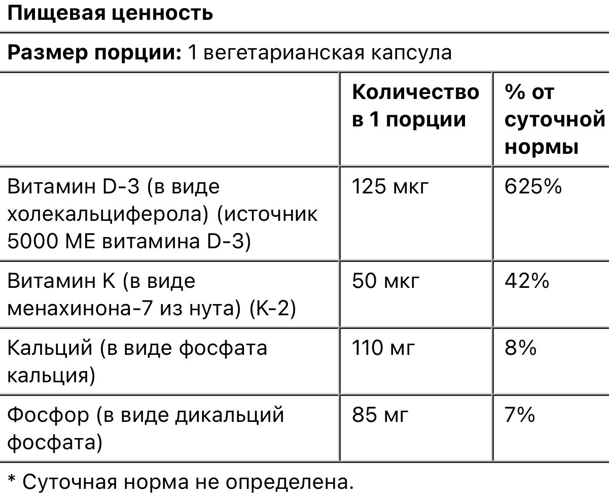 Solaray витамины D3 и К2, без сои, 120 вегетарианских капсул - фото 3 - id-p107900853