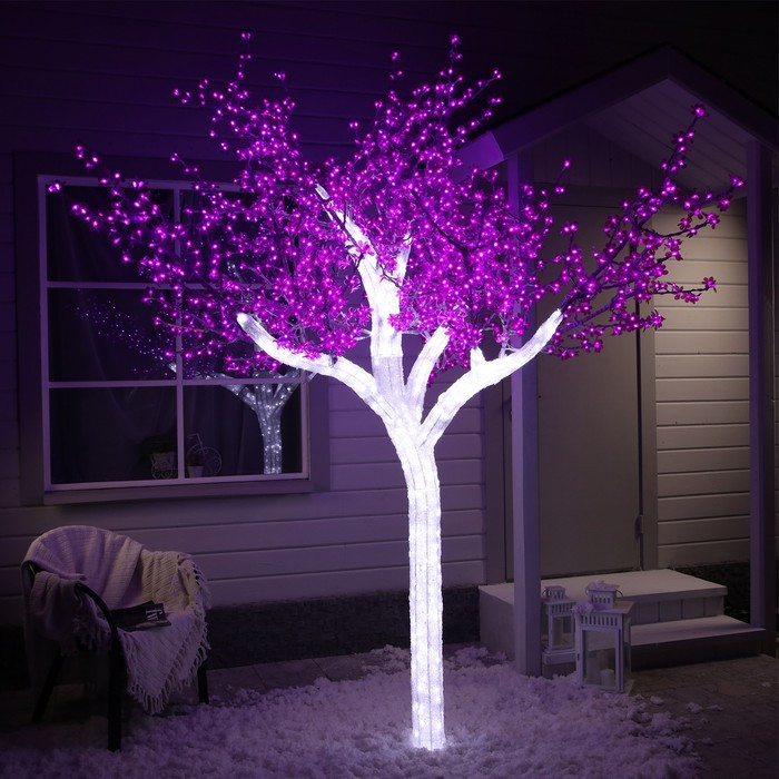 Светодиодное дерево «Акриловое» 3 м, 2304 LED, постоянное свечение, 220 В, свечение фиолетовое - фото 1 - id-p107887022