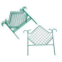 Ограждение декоративное, 90 × 500 см, 5 секций, металл, зелёное, «Ромб»