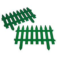 Ограждение декоративное, 35 × 210 см, 5 секций, пластик, зелёное, GOTIKA, Greengo