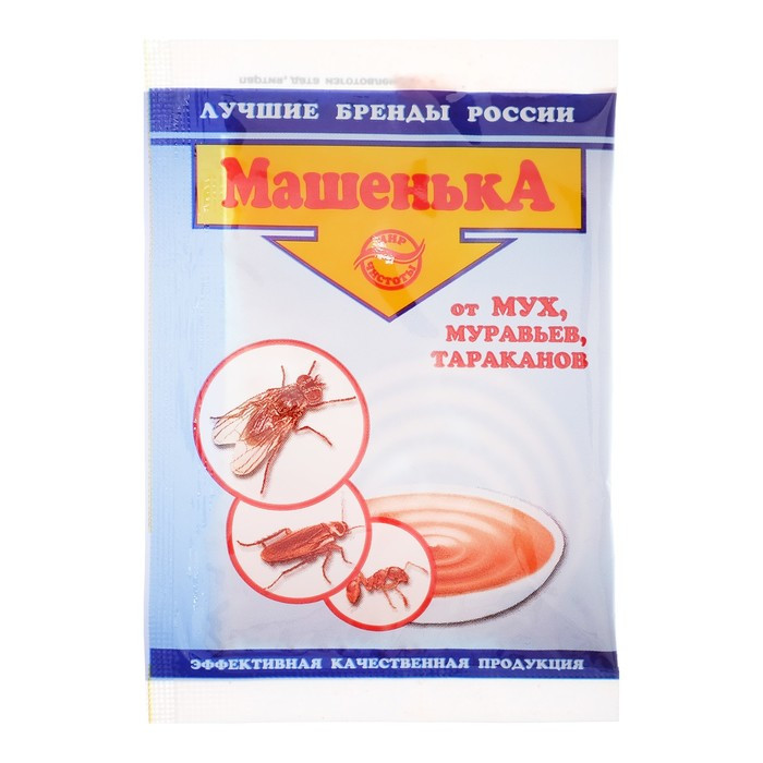 Гранулы "Машенька" для уничтожения мух, тараканов, муравьев, 10 г - фото 1 - id-p107889341