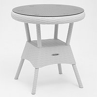 Стол RATTAN Ola Dom квадратный, белый, 75,5 х 76 х 74,5 см (id 107911532)