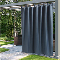 Портьера для террасы Этель 145х200см на липучках+подхват, цвет графит, оксфорд с ВМГО, 100%п/э