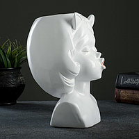 Кашпо - органайзер "Девочка с ушками" белая 21,5х15х15см