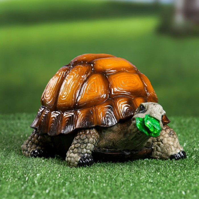 Садовая фигура Черепаха с листочком Н-23см