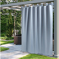 Портьера для террасы Этель 145х200см на липучках+подхват, цвет серо-голубой, оксфорд с ВМГО