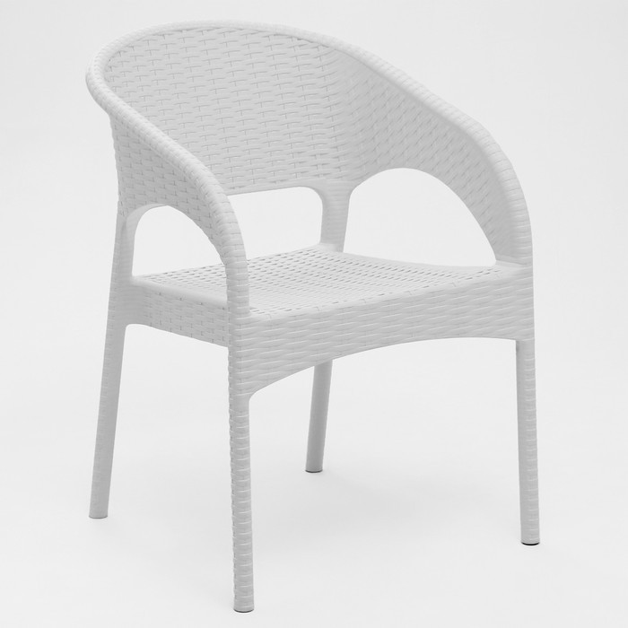 Кресло RATTAN Ola Dom, белое, 58 х 62 х 80,5 см - фото 1 - id-p107911649