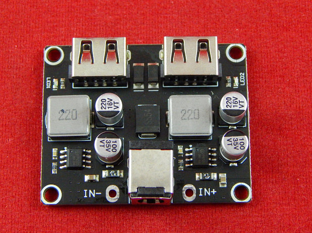 DC-DC понижающий преобразователь с 2 x USB, поддержка быстрой зарядки QC 3.0 / 2.0, фото 2